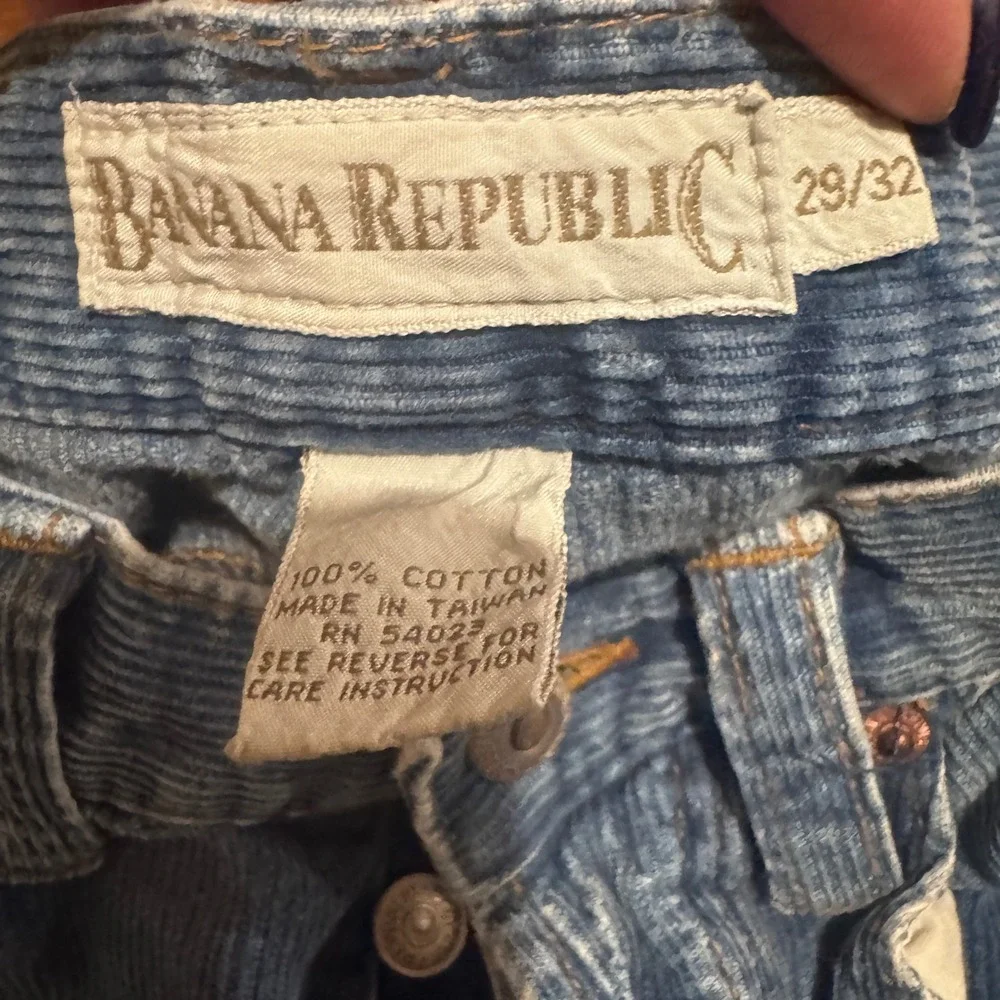 Vintage 1980s Banana Republic Blue Corduroy Pants Straight Leg 29x32 Classic